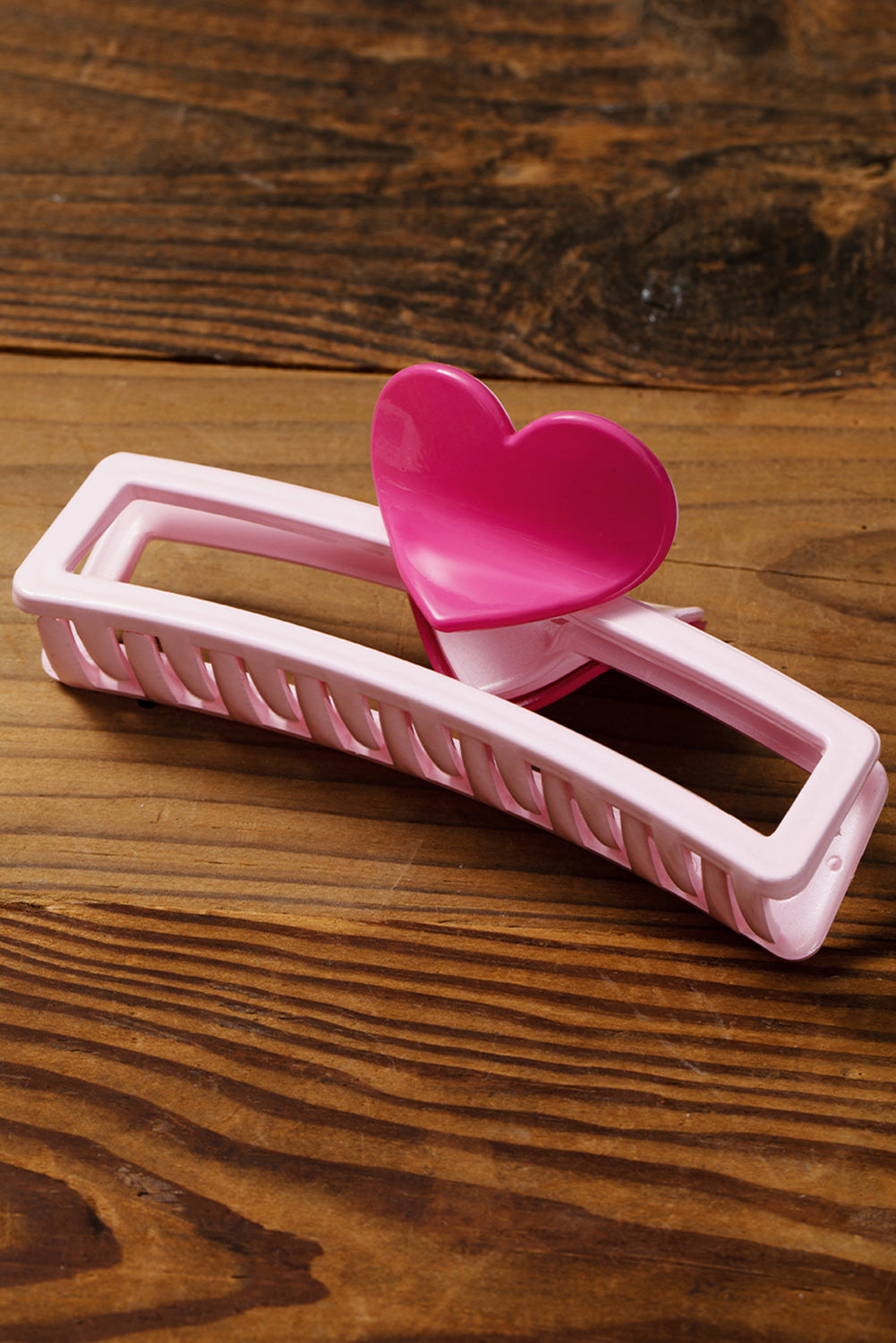 Pink Valentine Heart Design Hair Claw