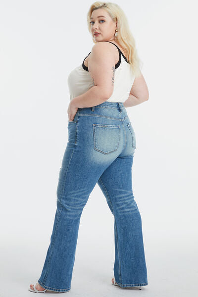 Full Size Ultra High-Waist Gradient Bootcut Jeans