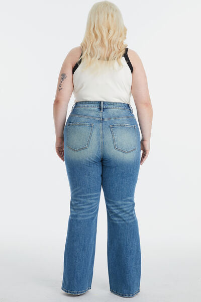 Full Size Ultra High-Waist Gradient Bootcut Jeans
