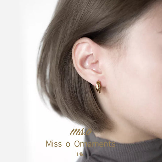 Sterling Silver Romantic Fashion Line Charm Hoop Earrings