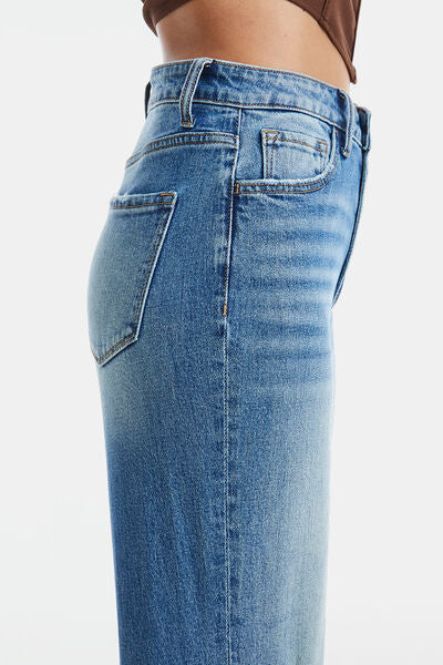 Full Size Ultra High-Waist Gradient Bootcut Jeans