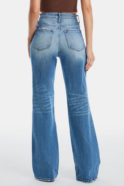 Full Size Ultra High-Waist Gradient Bootcut Jeans